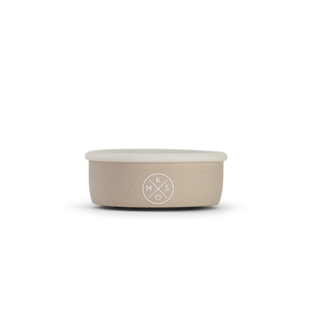 Collapsible Silicone Snack Cup - Beige - Auggie & Friends
