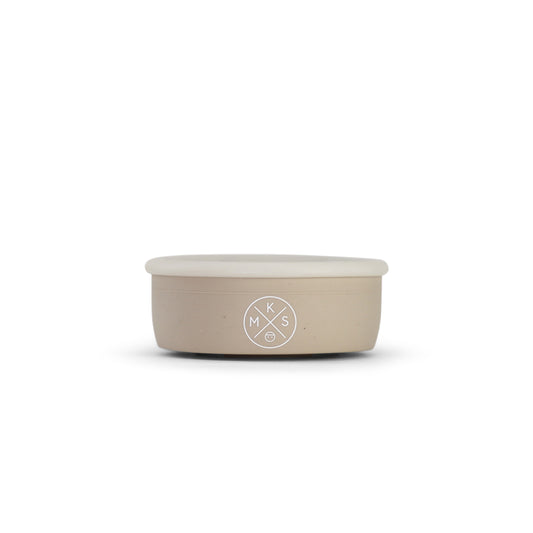 Collapsible Silicone Snack Cup - Beige - Auggie & Friends