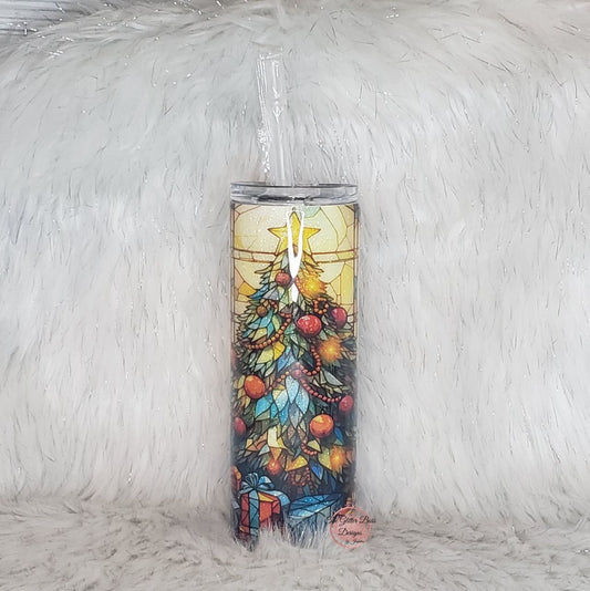 Stained Glass Christmas Tree - 20 oz - Glitter Boss - CHD