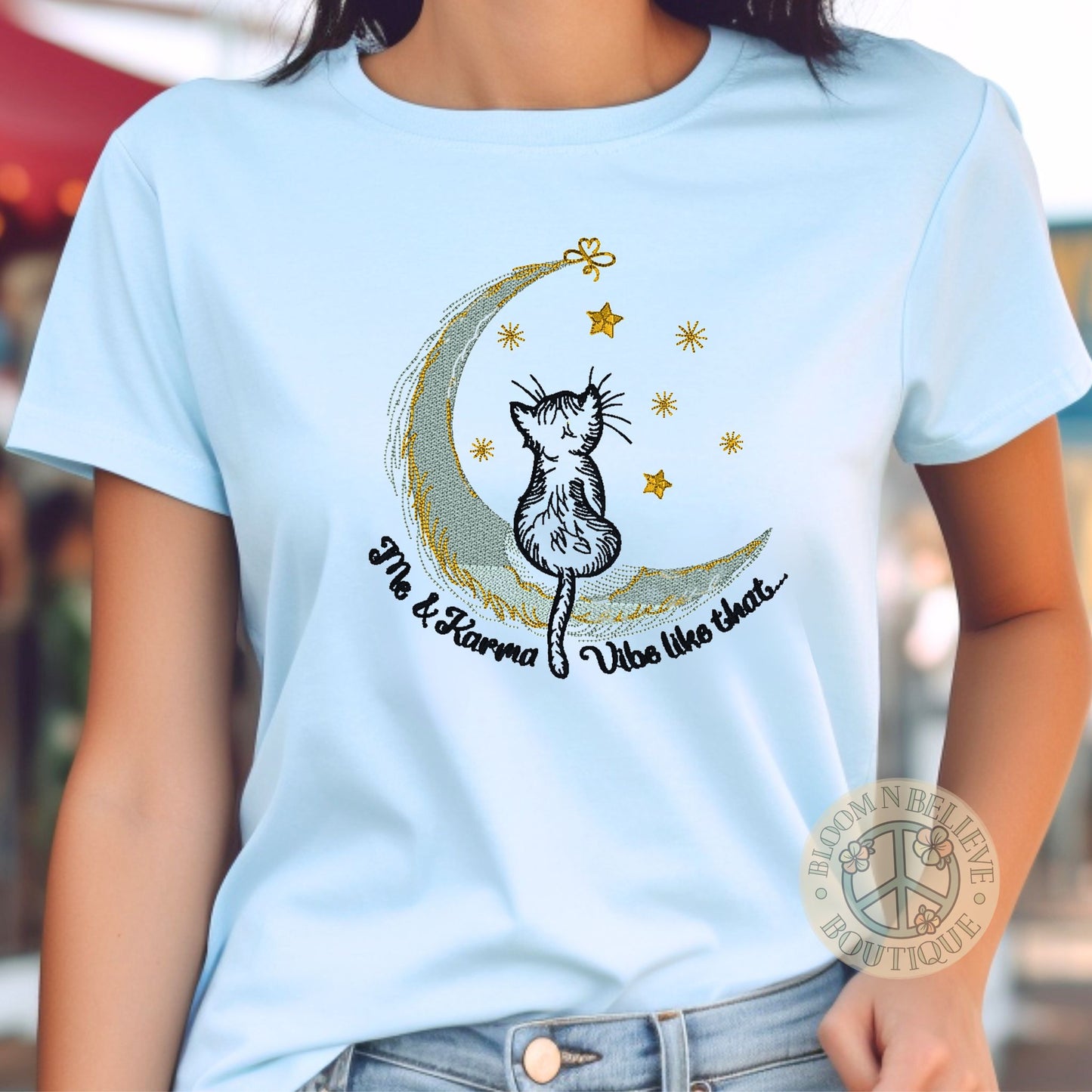 "Me & Karma Vibe Like That",  Swiftie Embroidered Unisex Shirt - Bloom-N-Believe Boutique