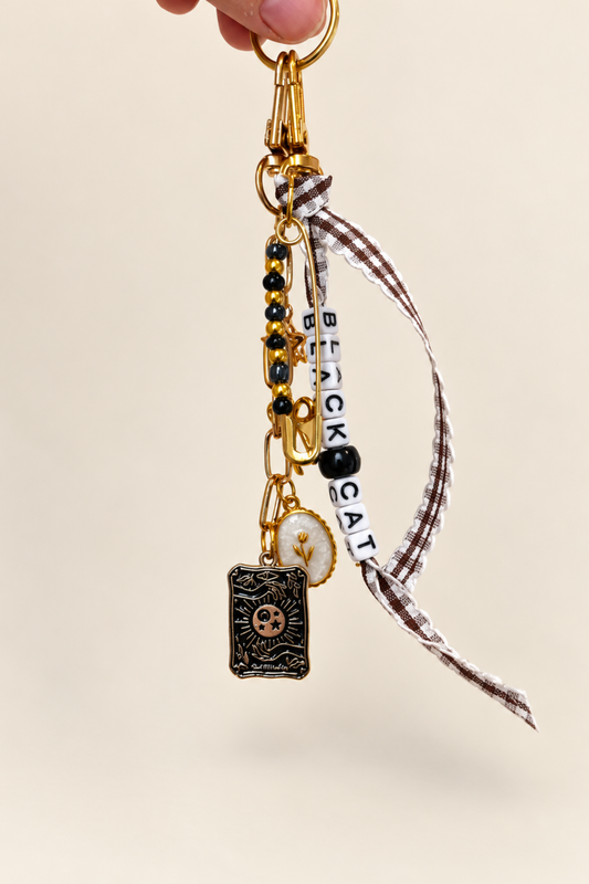 Black Cat Mystic Bag Charm & Keychain - The Charm Edits