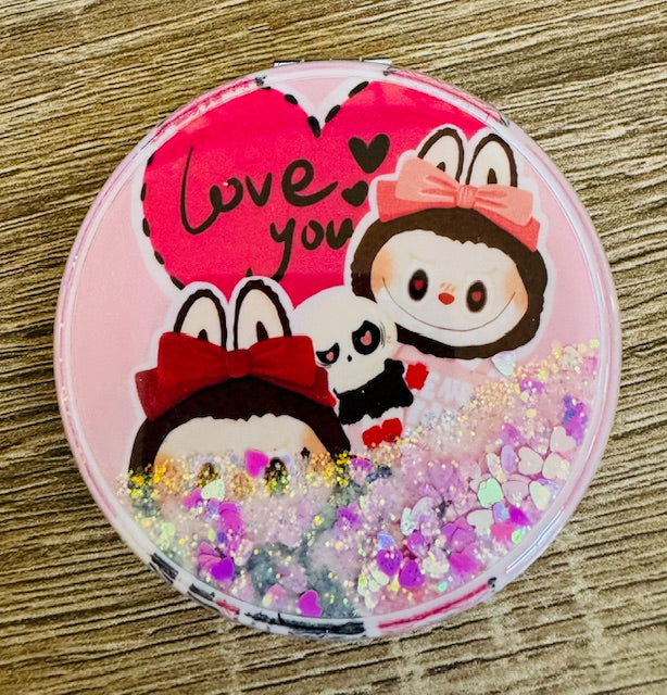 Labubu Glitter Compact Cosmetic Mirror - STV