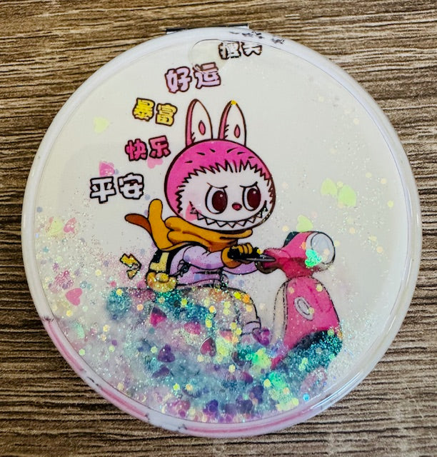 Labubu Glitter Compact Cosmetic Mirror - STV