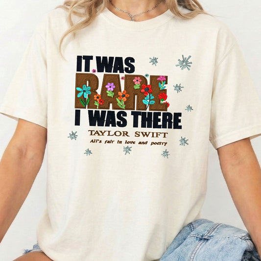 Swiftie Fan, "It was Rare, I was there" Embroidered Unisex Shirt - Bloom-N-Believe Boutique