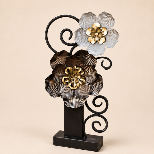 The Heavy Petal reclaimed steel sculpture
