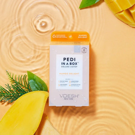 VOESH Mango Delight 4 step pedicure- Classicifed Nails