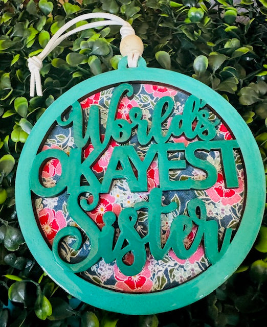 World's Okayest Ornament/Package Tag - STV