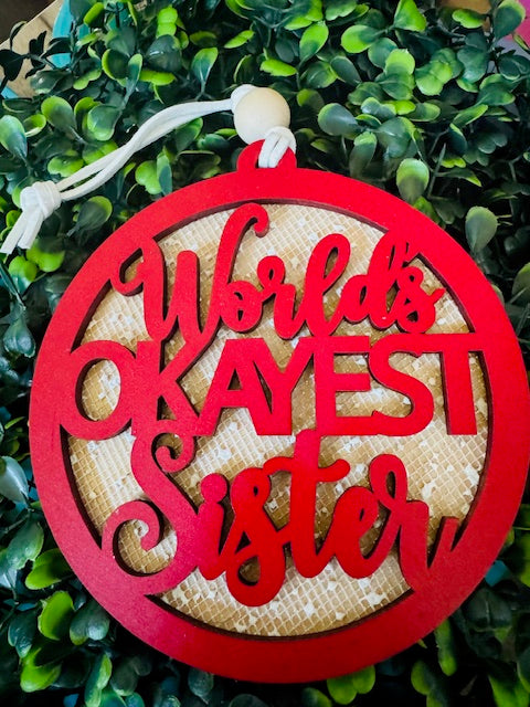 World's Okayest Ornament/Package Tag - STV
