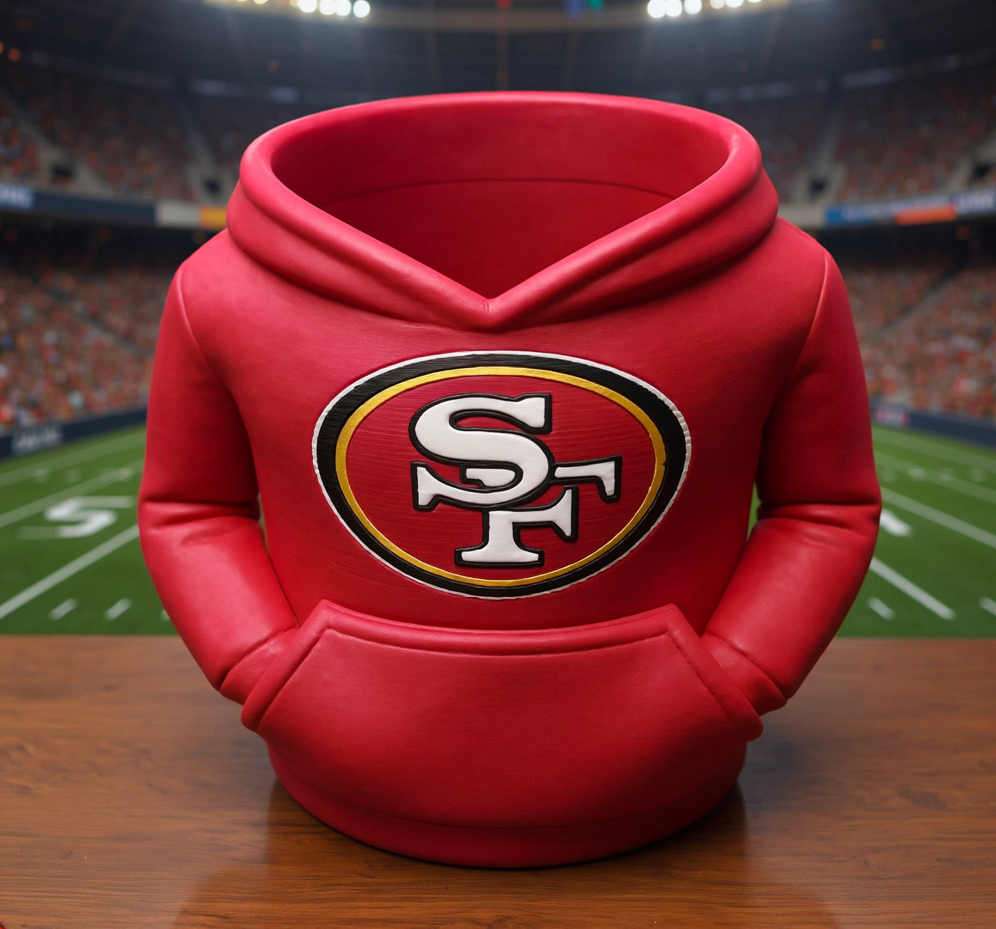 San Francisco 49ers Hoodie – 3D Printed Beverage Holder - We Customize Crafts