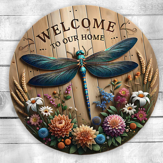 Dragonfly Vibrant UV Printed Wood Door Hanger - STV