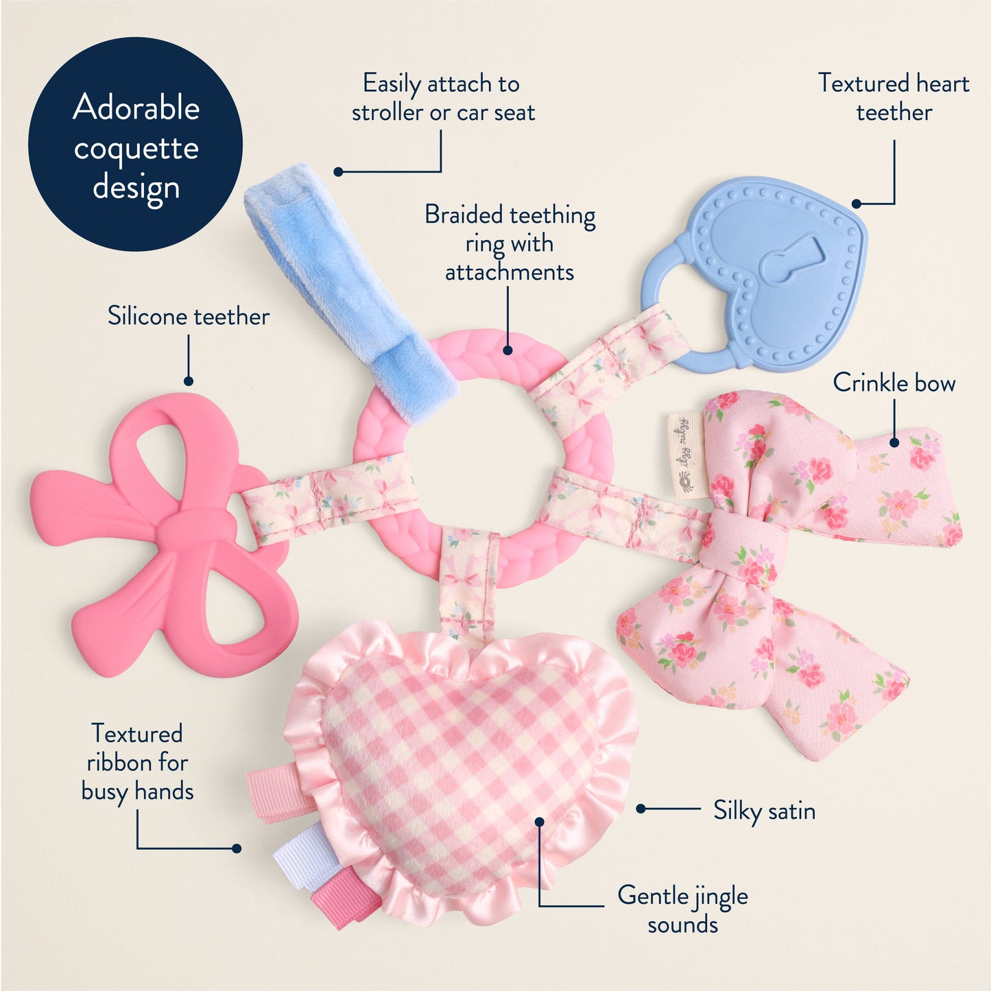 Bow Bitzy Busy Ring Babies Teething Toy