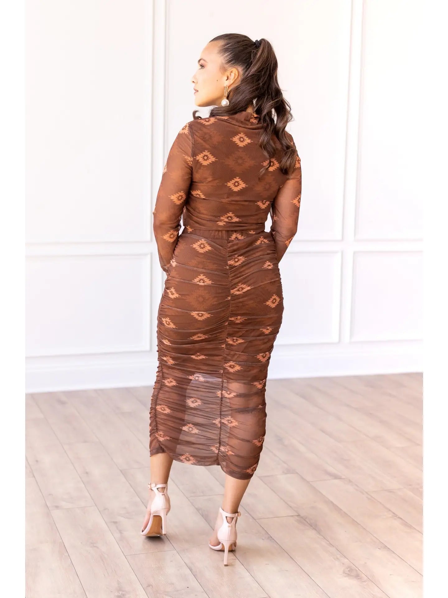 brown aztec skirt - blingy blonde