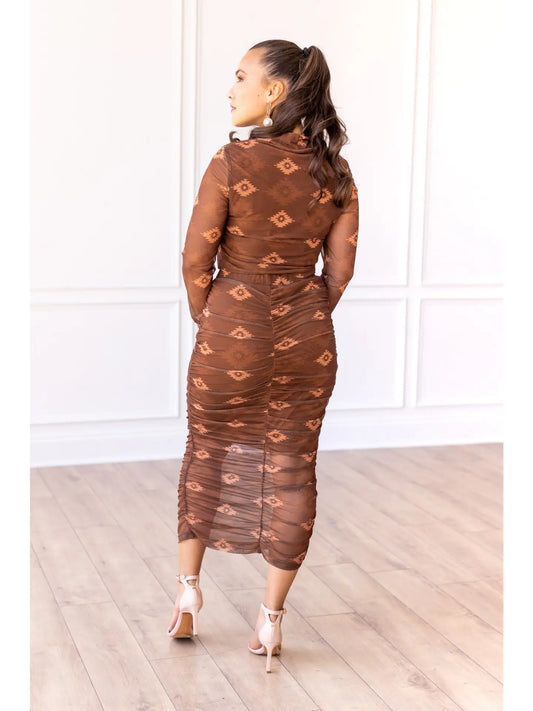 brown aztec skirt - blingy blonde