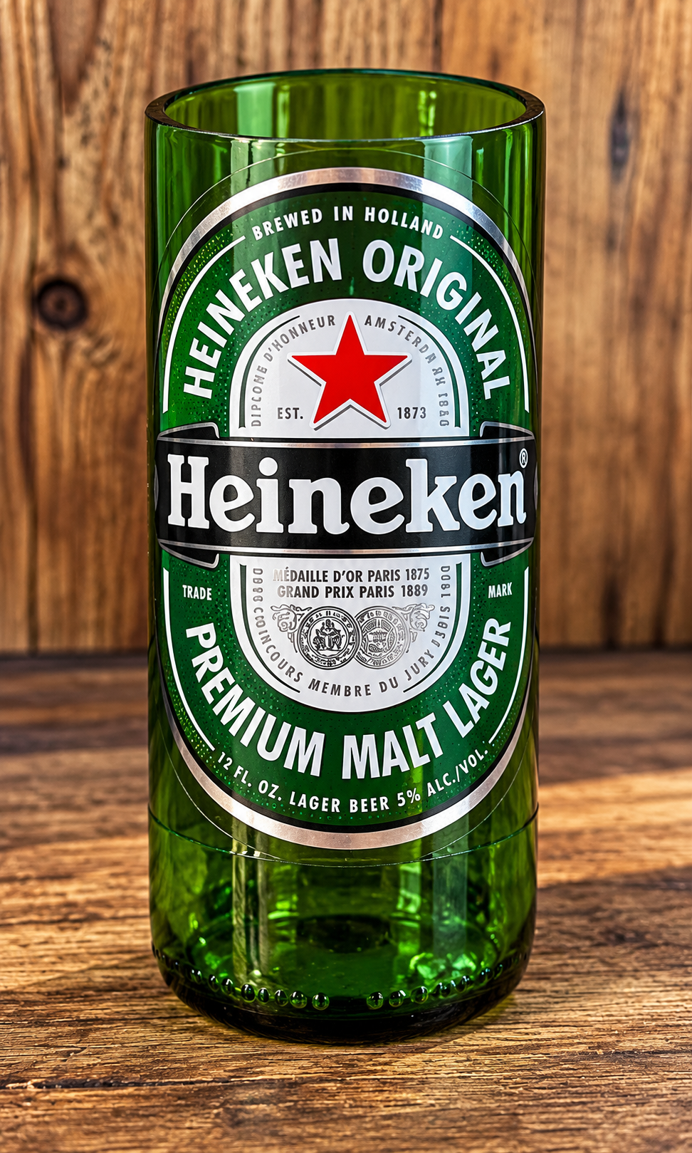 Heineken Upcycled Beer Bottle Drinking Glass