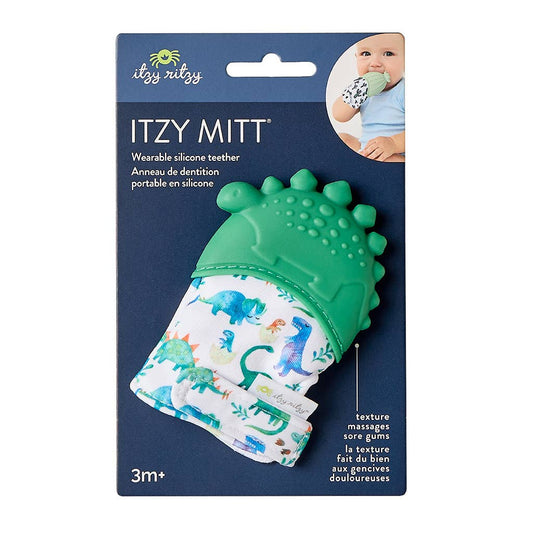 Itzy Mitt Silicone Teething Mitts Dinos