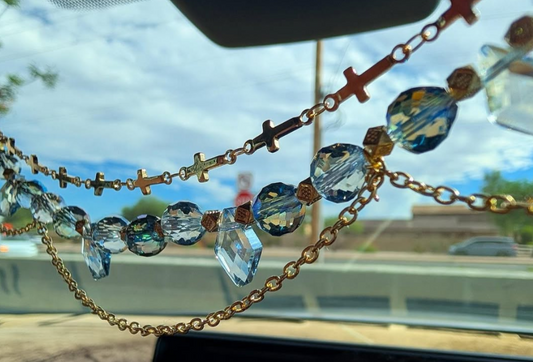 Blue Cross Car Necklace/Charm