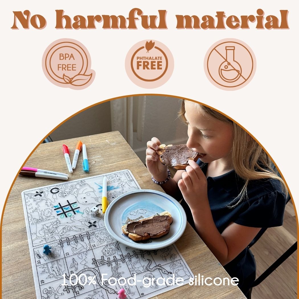 MKS Silicone Reusable Coloring Mat & Markers Set - Girls Dreamworld
