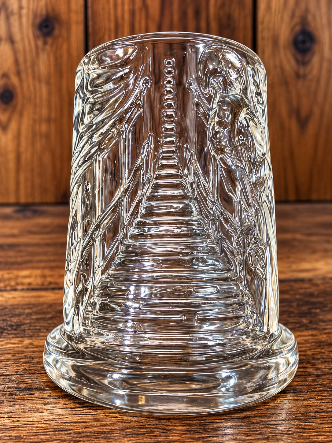Vintage-Inspired Embossed Upcycled Drinking Glass