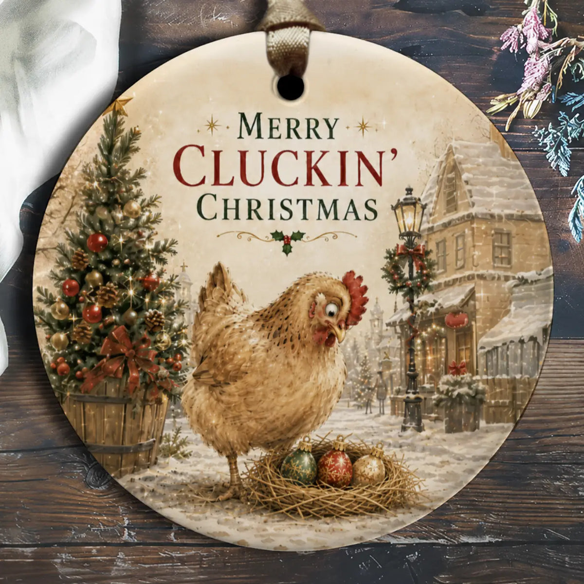 Ceramic Christmas Ornament - Burlapitup