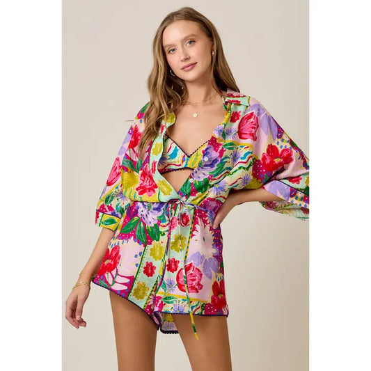 2 piece floral set - blingy blonde
