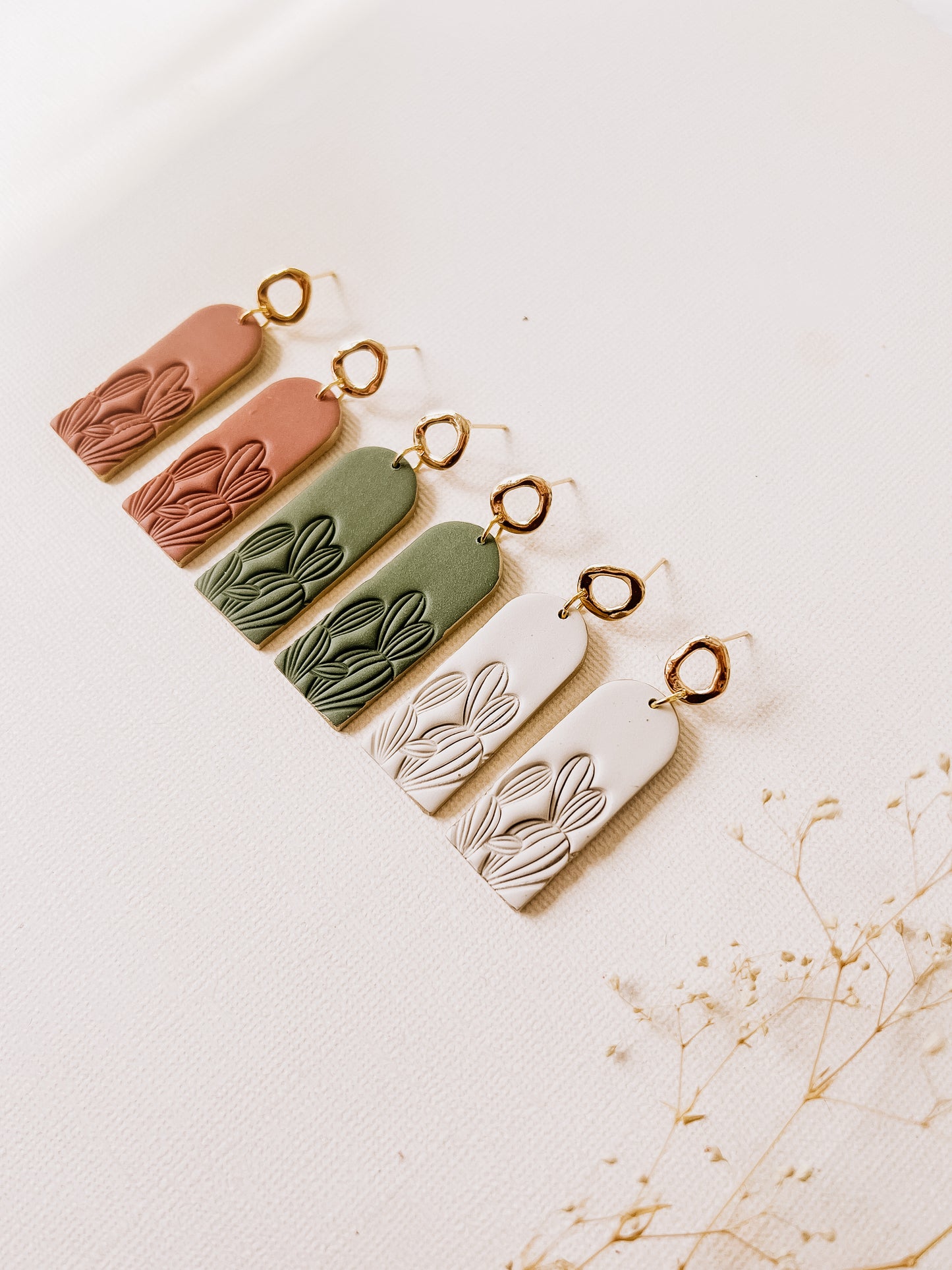 Prickly Pear Embossed Dangles