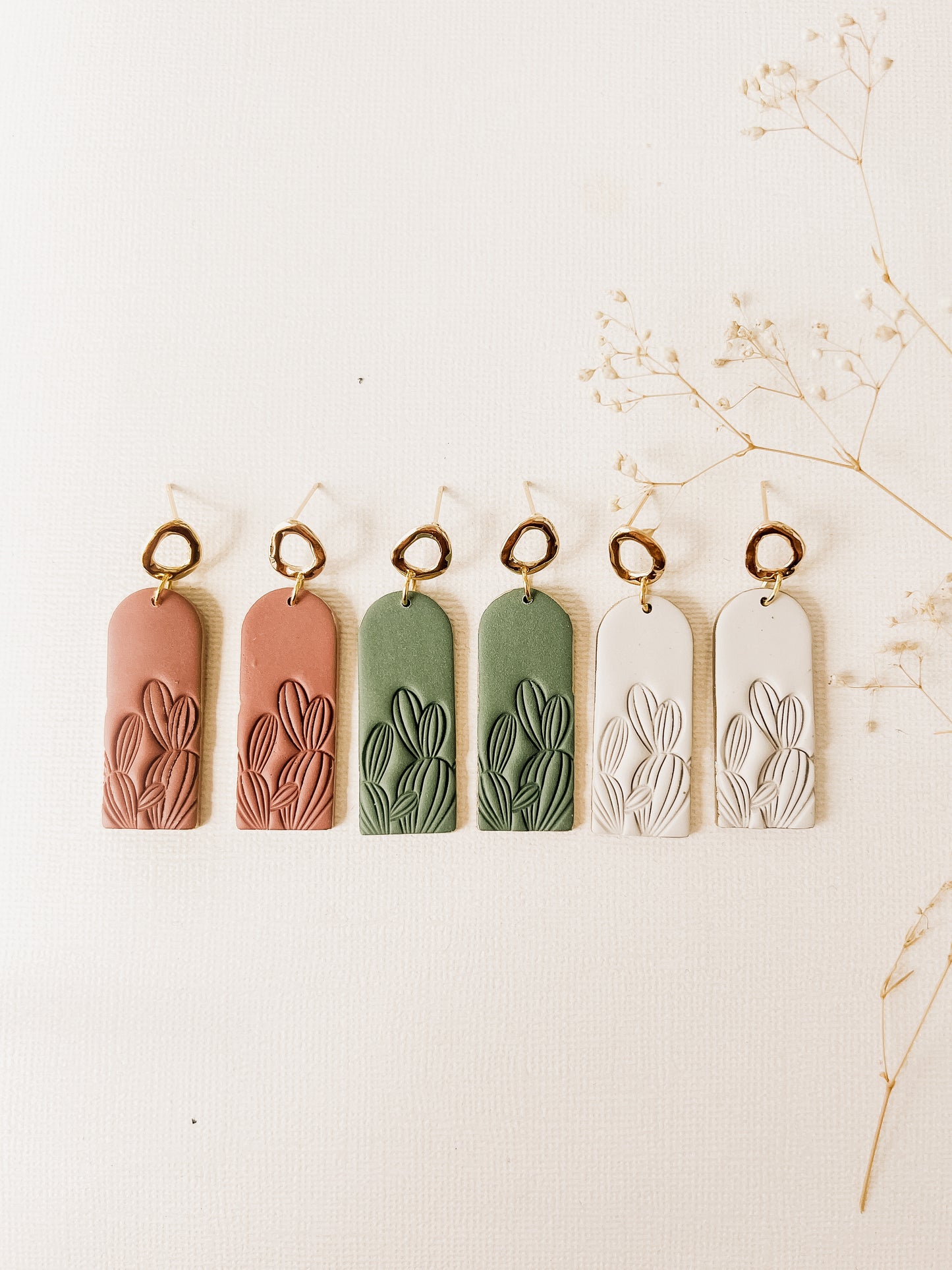 Prickly Pear Embossed Dangles