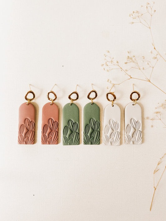 Prickly Pear Embossed Dangles