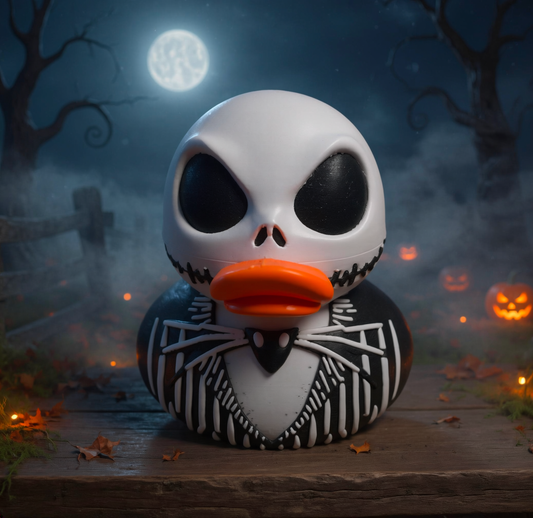 Jack Skellington Inspired 3D Printed Duck - We Customize Crafts