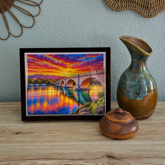 3D Arizona London Bridge Wall Art - Arid Desert Design