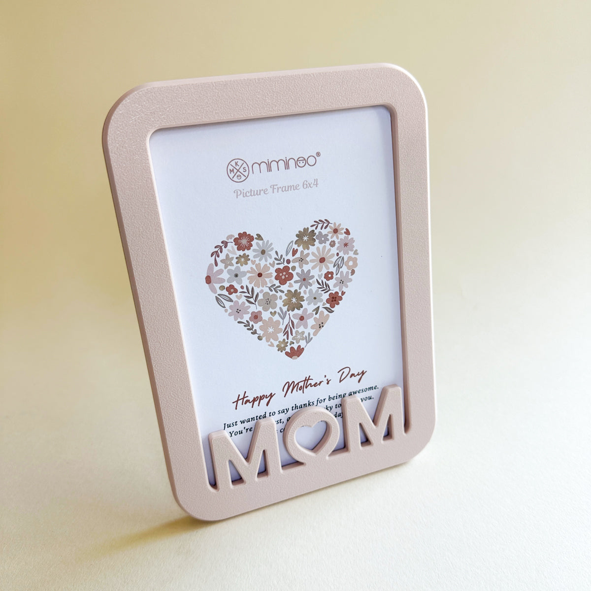 Mom Picture Frame Pink - Handcrafted 3D Printed Gift by Miminoo
