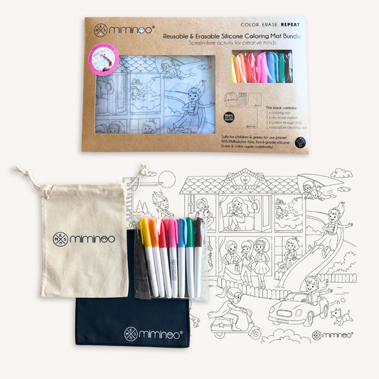 MKS Silicone Reusable Coloring Mat & Markers Set - Girls Dreamworld