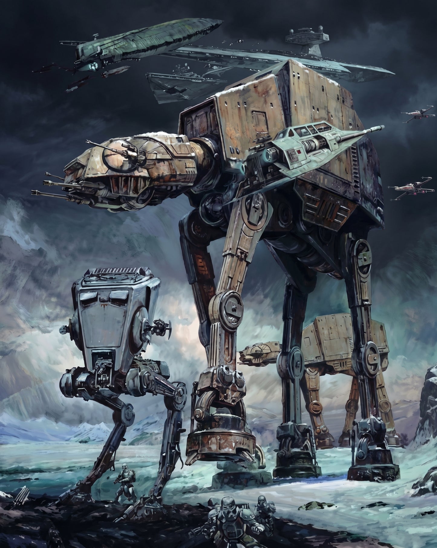 Star Wars AT-AT Battle | 5" x 7" Textured Ceramic Art Plate