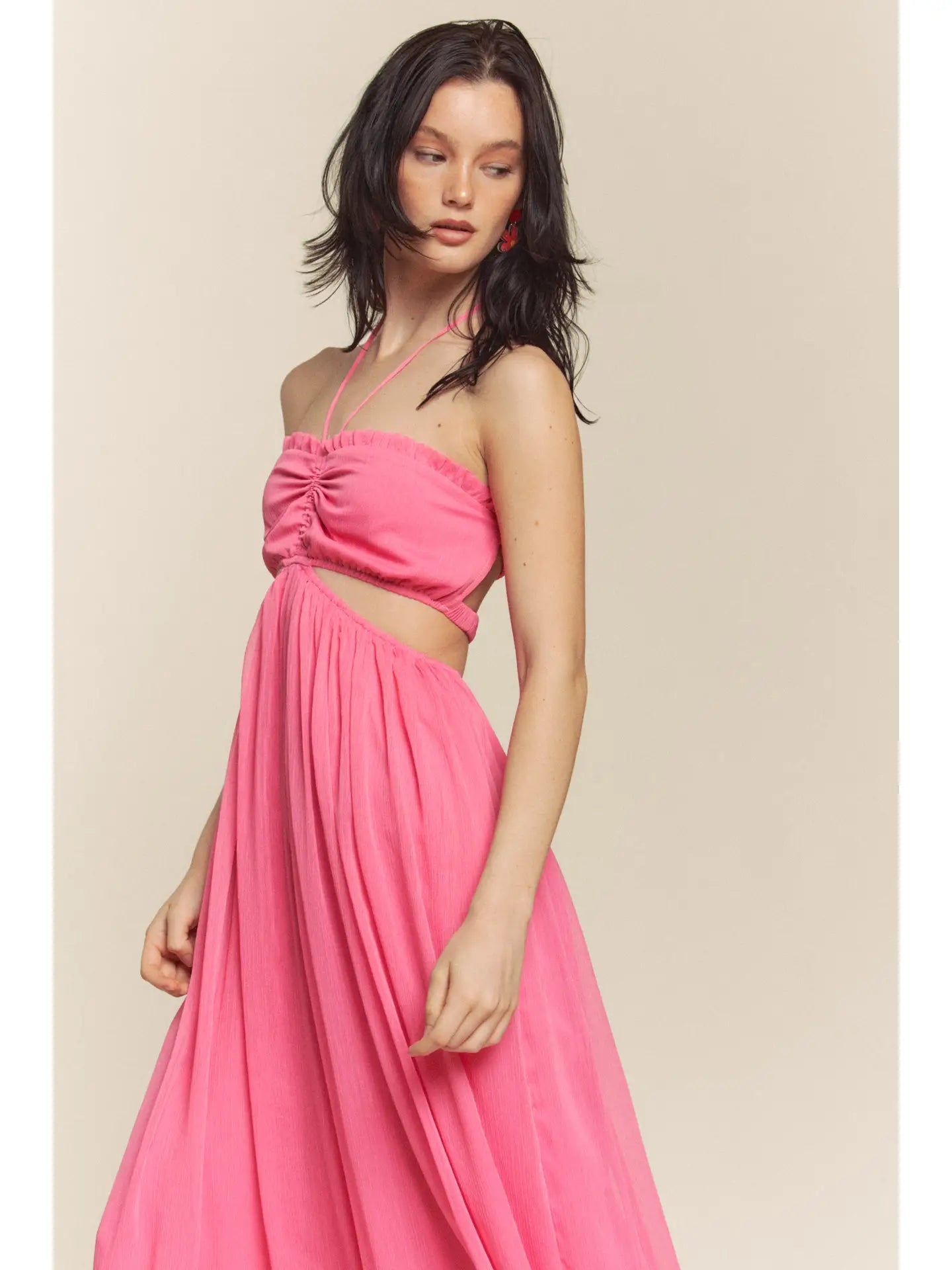 pink chiffon jumpsuit - blingy blonde