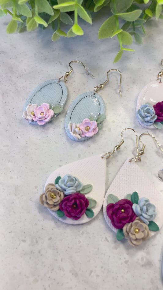 Floral Polymer Clay Earrings - Mimi Co Handmade Jewelry