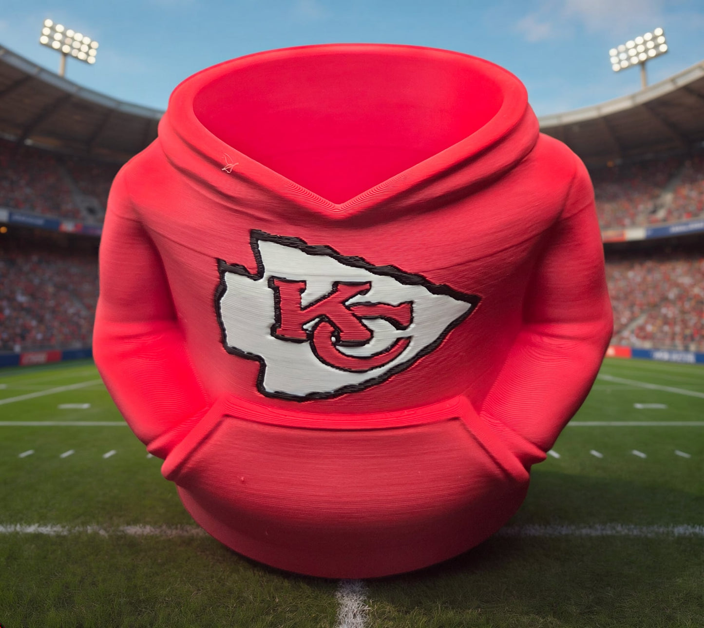 Kansas City Chiefs Hoodie – 3D Printed Beverage Holder- We Customize Crafts