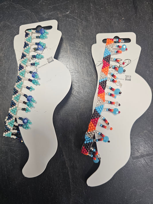Anklet Bracelets Flecos Crystals Beaded @amorfashionshop