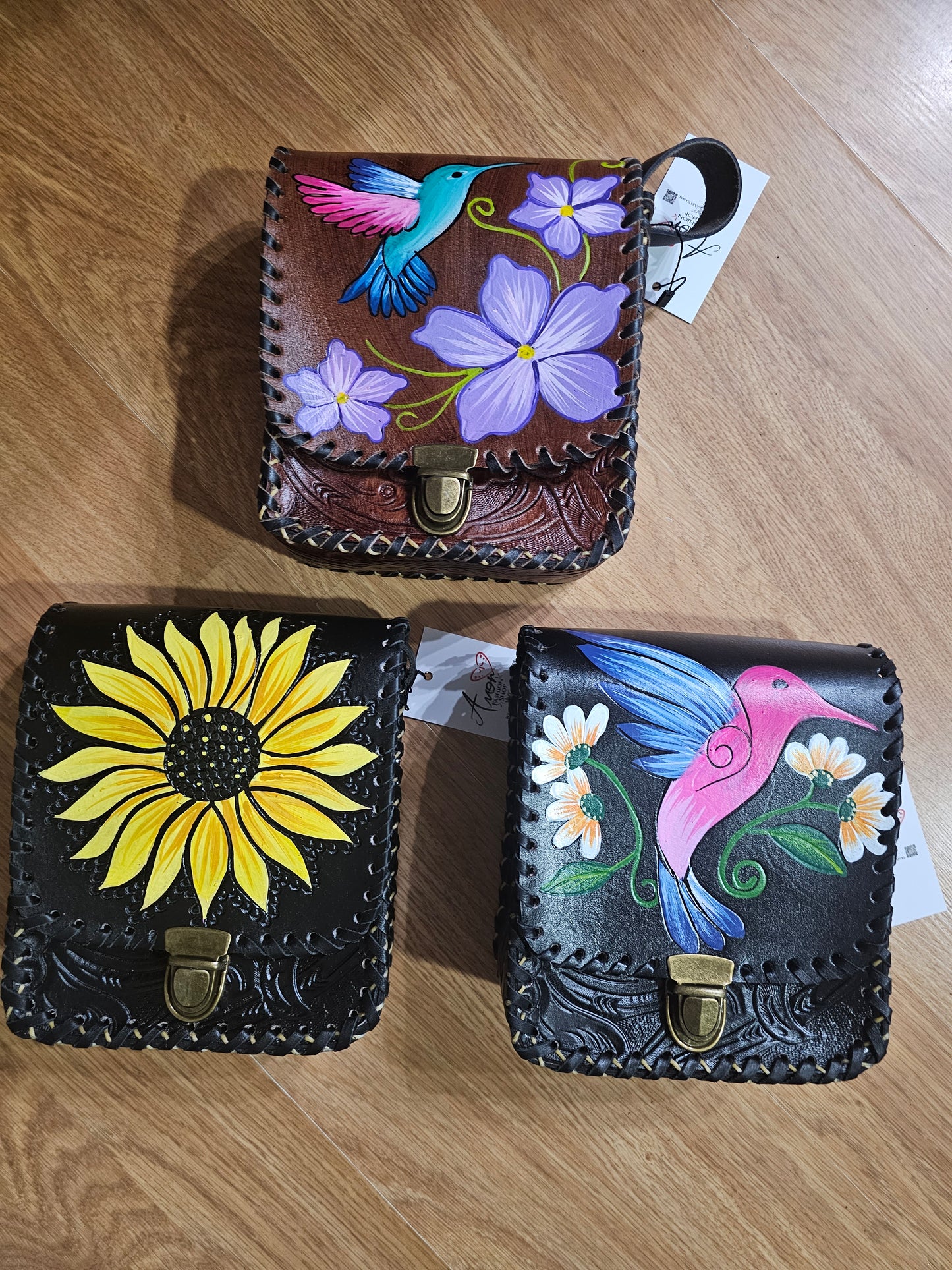 Bag Mari Leather Hand Painted @amorfashionshop.com