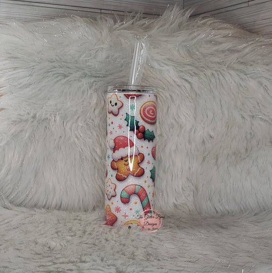 Gingerbread Cookie and Stars  - 20 oz Skinny - Glitter Boss - STV
