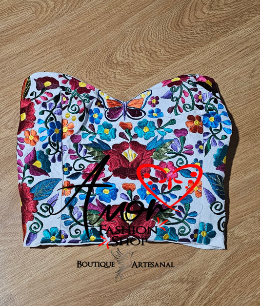 Top Corset Tube Silk Embroidered @Amorfashionshop