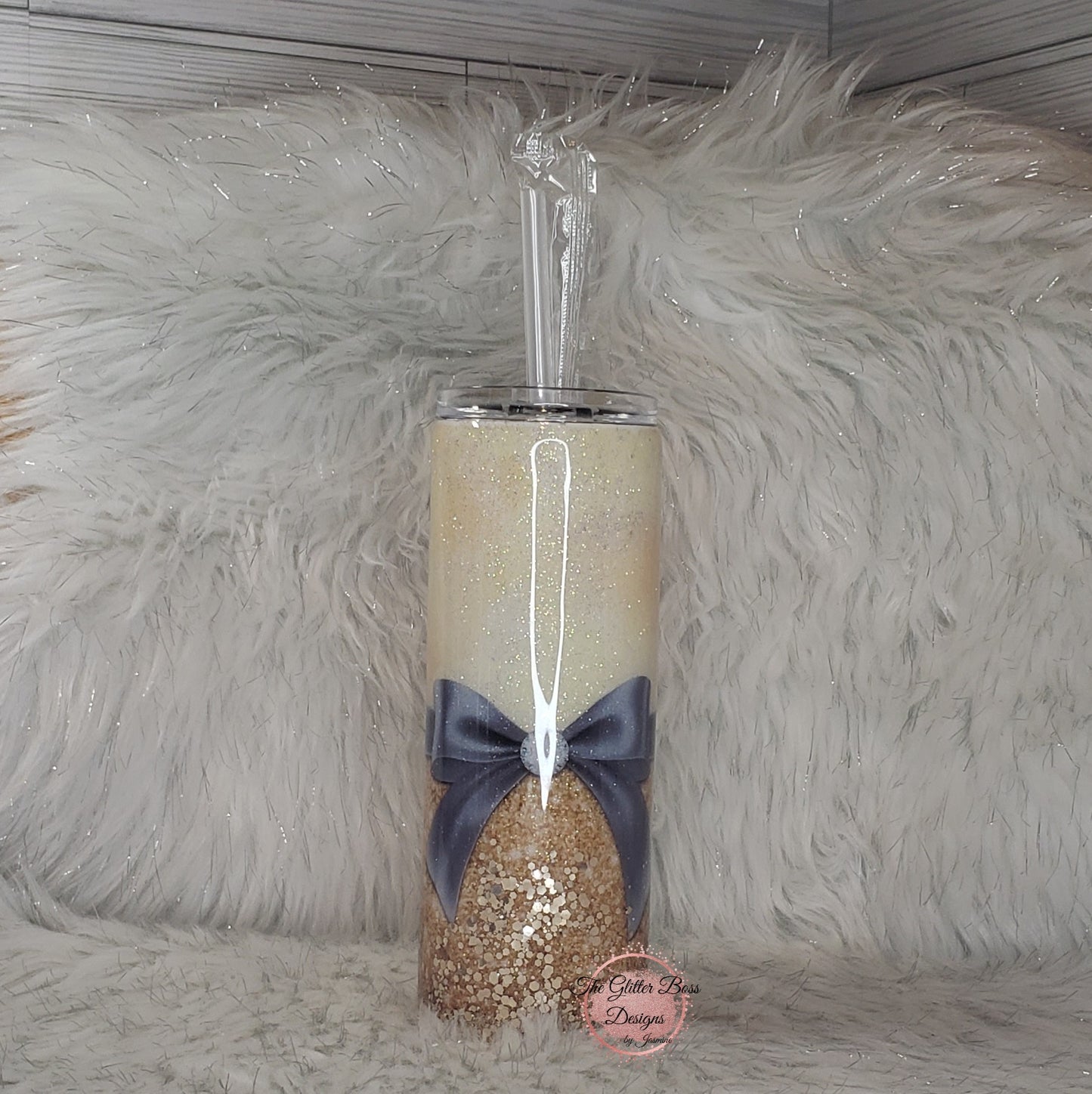 Present with Bow  - 20 oz Skinny - Glitter Boss