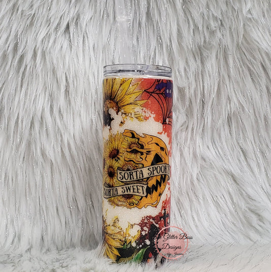 Sorta Spooky Sorta Sweet - 20 oz Skinny - Glitter Boss
