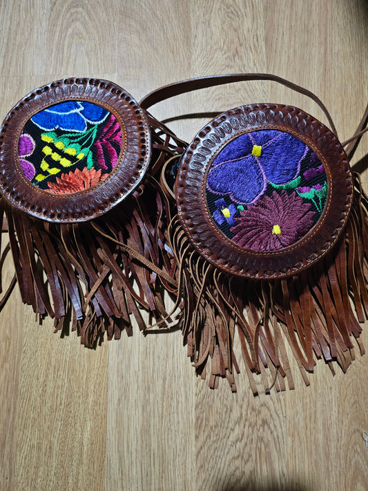 Bag Leather Embroidered Round @amorfashionshop.com
