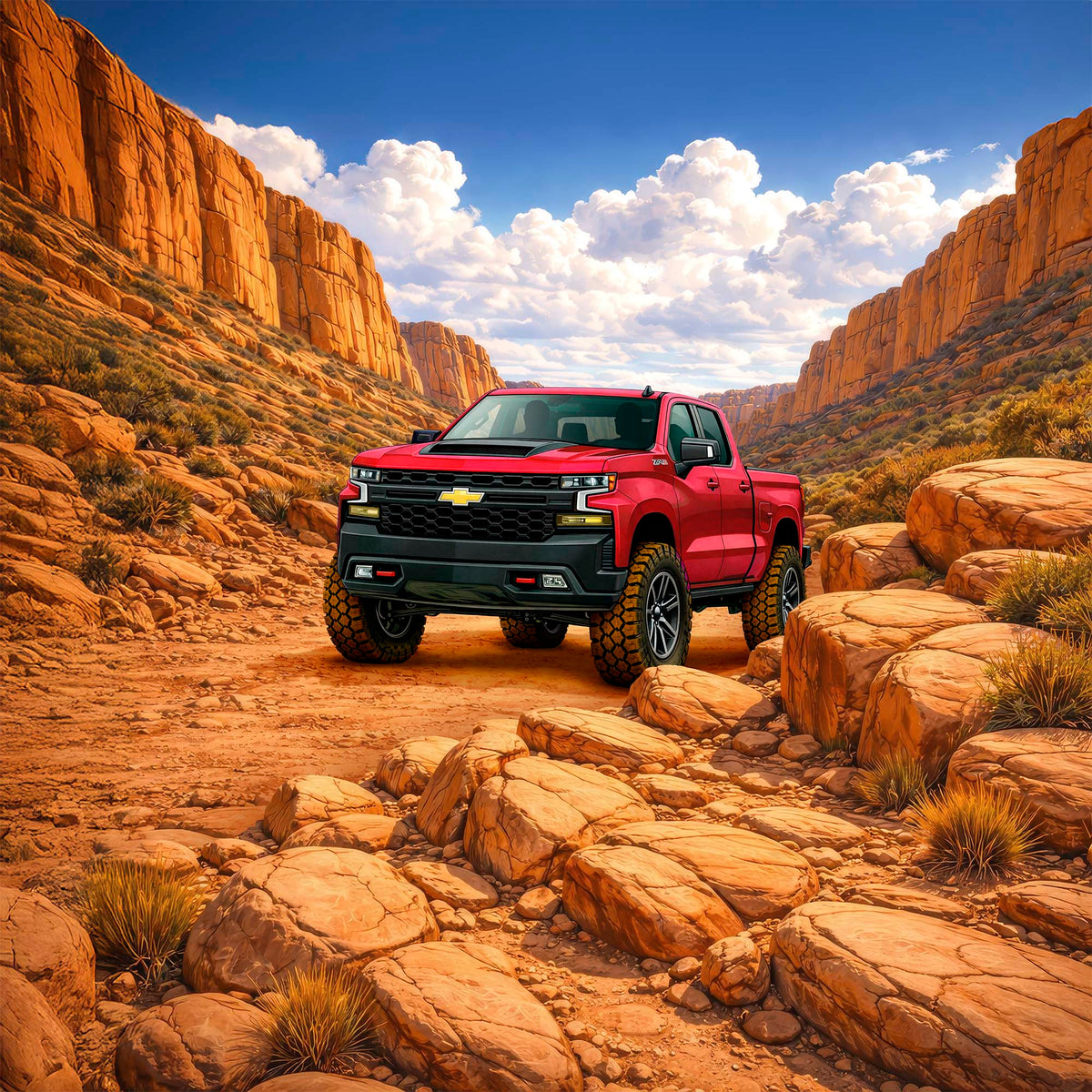 Chevy Silverado Inspired Wall Art - Arid Desert Design