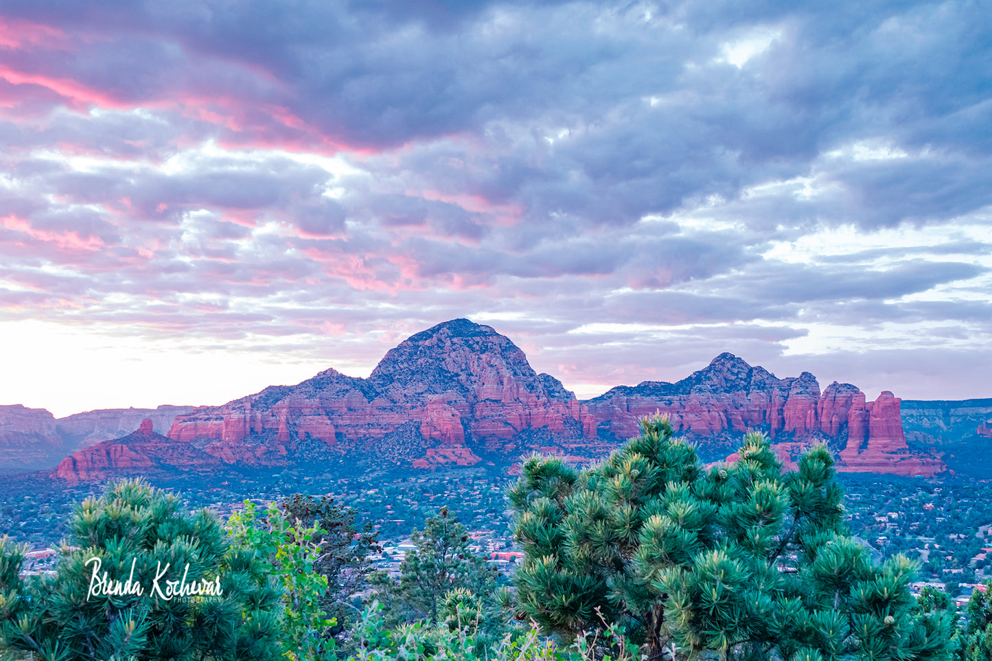 Sedona Sunset Photograph on a Greeting Card