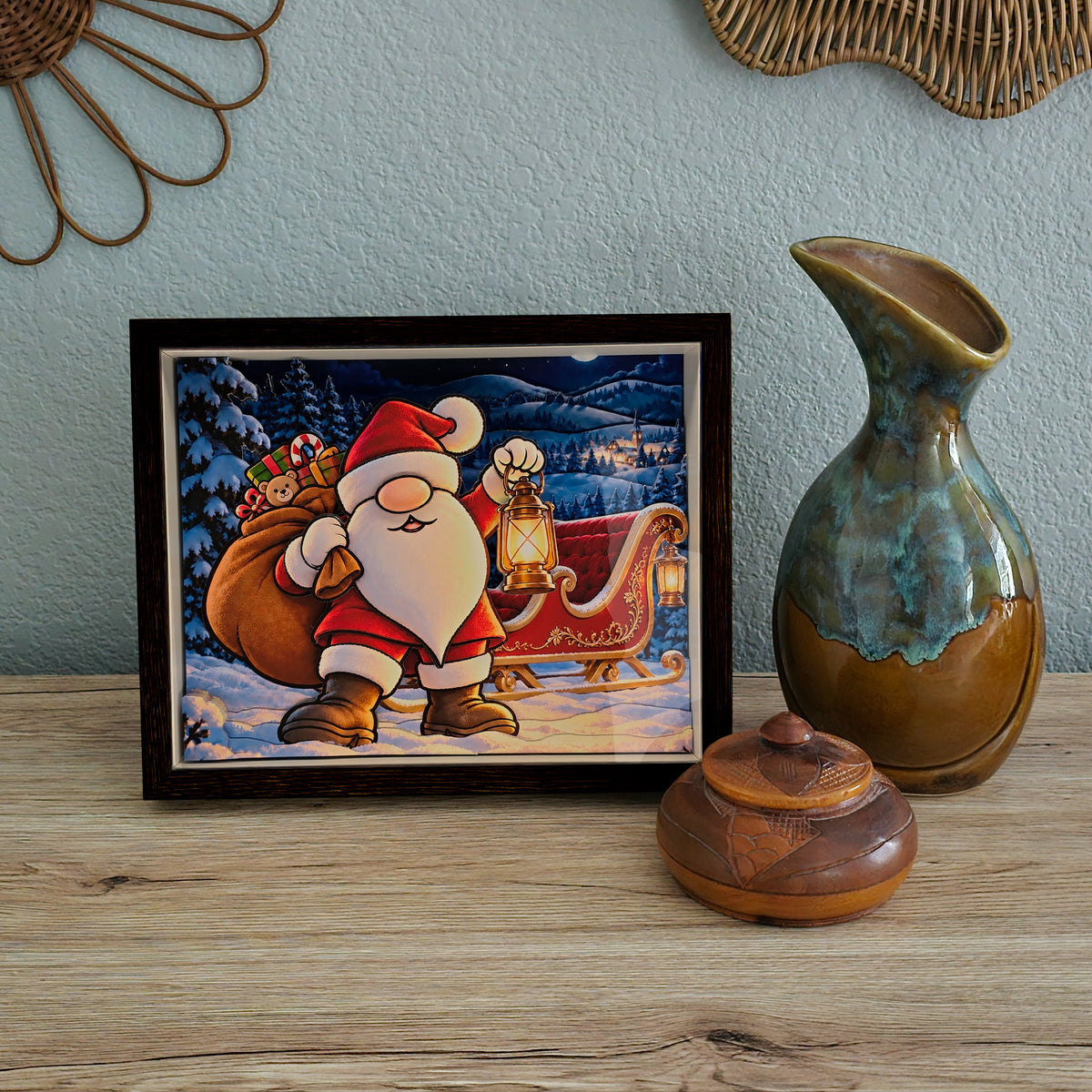 3D Christmas - Santa Readies his Sleigh - Arid Desert Design