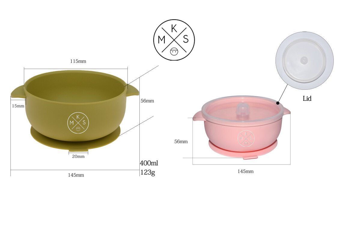 Silicone Bowl with lid - Dusty Pink - MKS MIMINOO