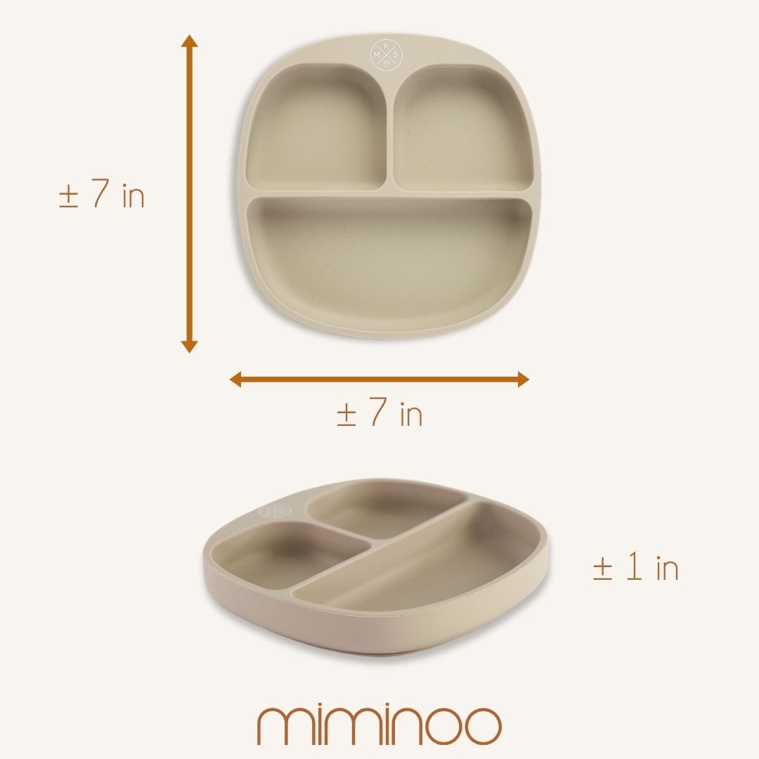 New Silicone suction kids plate w/ dividing sections Lilac