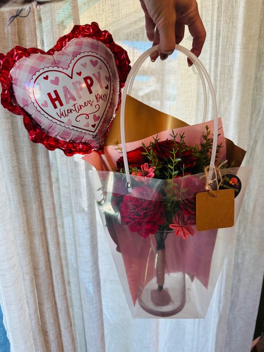 $68 - STV - Valentine's Bag - LUNA WOOD FLOWERS