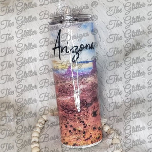 Arizona's Monument Valley - 20 oz Skinny - Glitter Boss