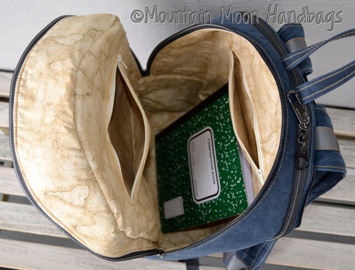 Navy Waxed Canvas Grey Cork Keanu Backpack